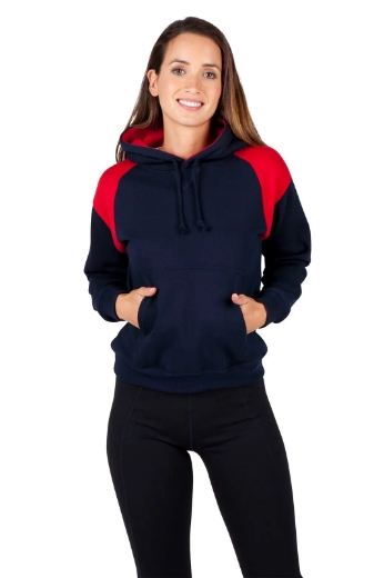 Picture of RAMO, Ladies Shoulder Contrast Panel Hoodie